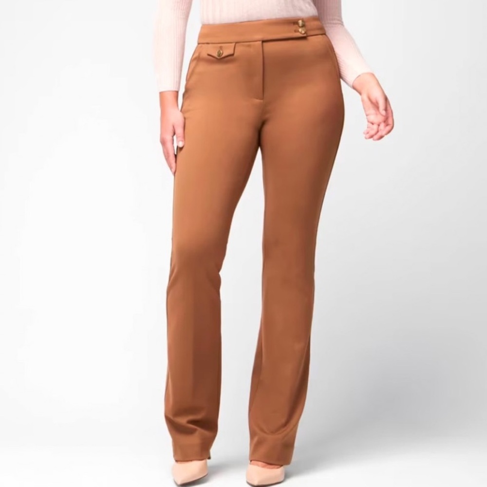White House Black Market Camel Straight Leg Pants